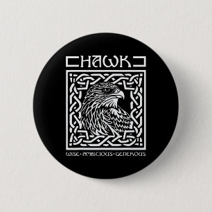 St Patricks Day Celtic Knot Zodiac Hawk Nov 25 - D 6 Cm Round Badge