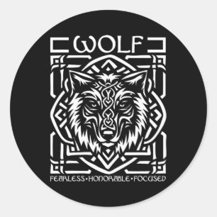 St Patricks Day Celtic Knot Zodiac Wolf Oct 28 - N Classic Round Sticker