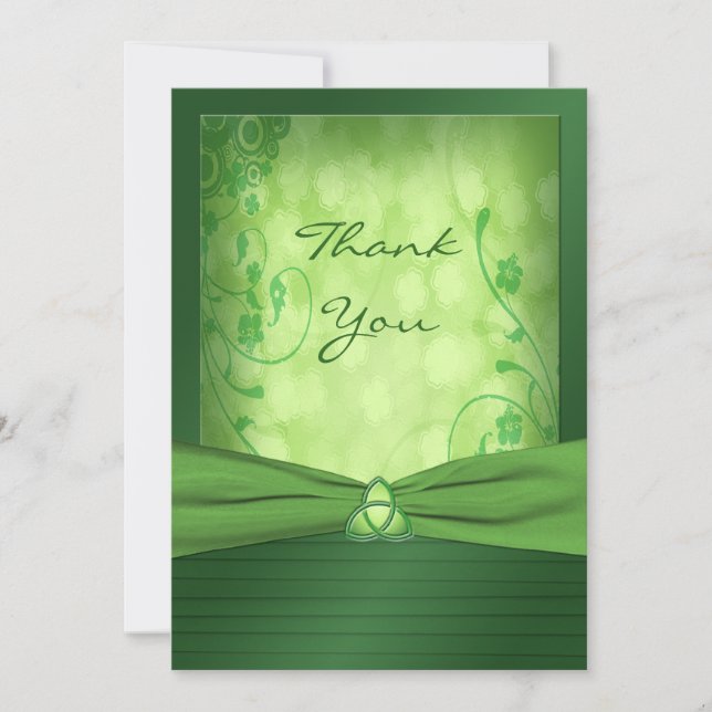 St. Patrick's Day Celtic Love Knot Thank You Card (Front)