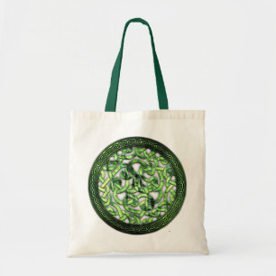 St. Patrick's Day - Celtic Pattern Round Tote Bag