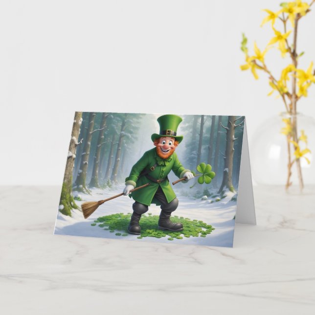 St. Patrick's Day Character Card (Yellow Flower)