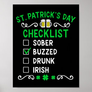 St Patricks Day Checklist 1 Poster