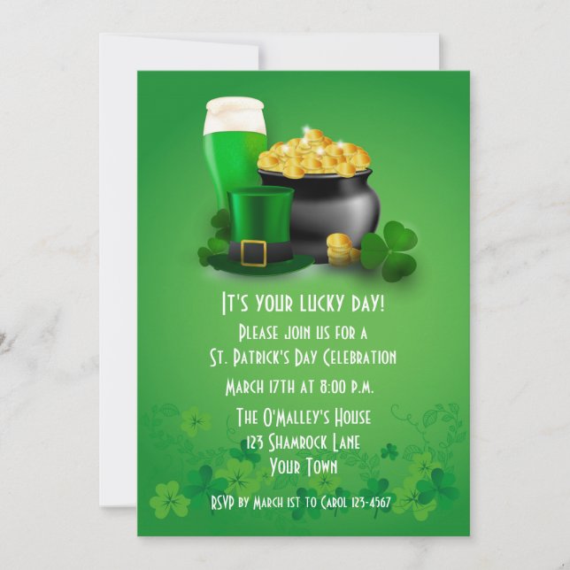 St. Patrick's Day Cheer Invitation (Front)