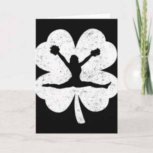 St Patrick's Day Cheerleader Irish Shamrock Cheerl Card