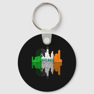 St Patricks Day Chicago Il City Irish Flag Shamroc Key Ring