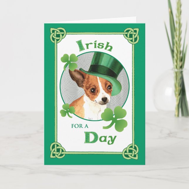 St. Patrick's Day Chihuahua Card (Front)