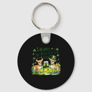 St patrick's day chihuahua dog  key ring
