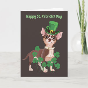 St. Patrick's Day Chihuahua puppy greeting card