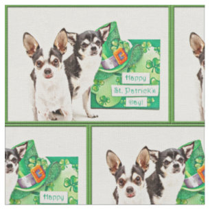 St. Patrick's Day Chihuahua's Fabric