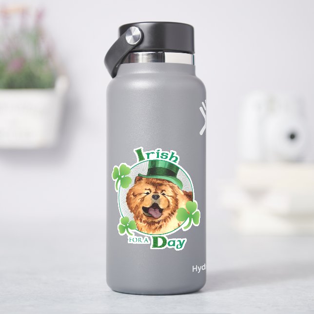St. Patrick's Day Chow Chow Vinyl Sticker (HydroFlask)