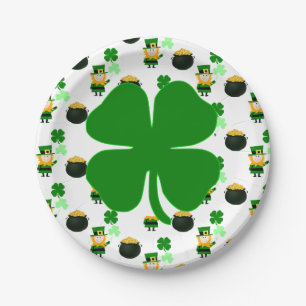 St. Patrick's Day Classic Pattern Holiday Party  Paper Plate