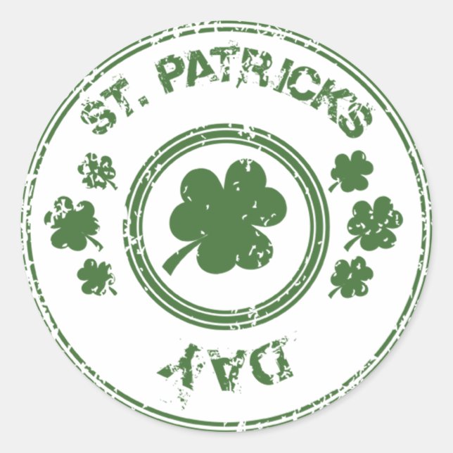 St. Patrick's Day Classic Round Sticker (Front)