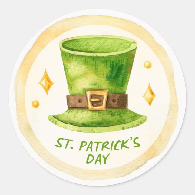 St. Patrick's Day Classic Round Sticker (Front)