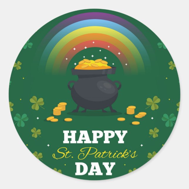 St. Patrick's Day Classic Round Sticker (Front)