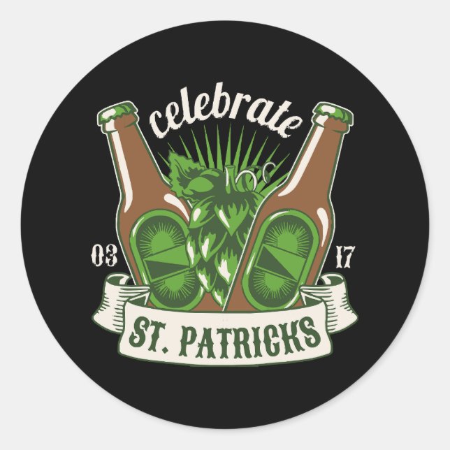 St patricks day classic round sticker (Front)