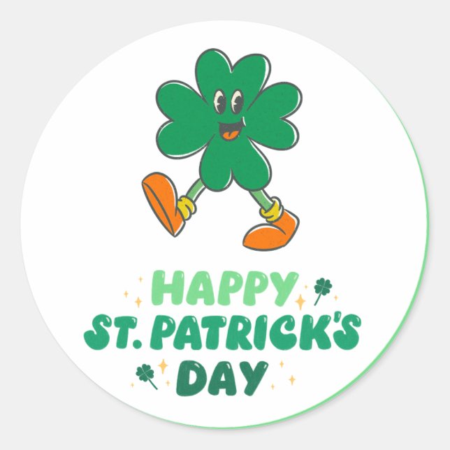 St.Patrick's Day Classic Round Sticker (Front)