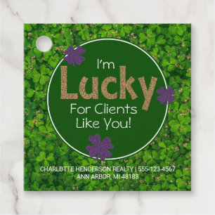 St. Patricks Day Client Gift Pop By Favour Tags