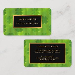 St Patrick's Day Clover 4 Lists Modern Collection Business Card