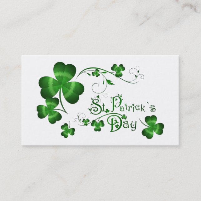 St. Patricks Day Clover Business Card (Front)