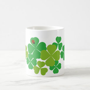 St. Patrick's Day Clover & Ladybug Coffee Mug