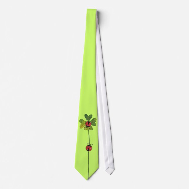 st. patrick's day clover & ladybugs tie (Front)