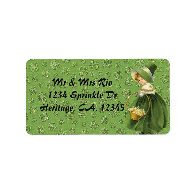 St. Patrick's Day Clover Leaf Address Label (Front)