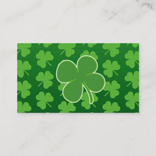 St. Patrick's Day Clover Leaf business cards (Front)