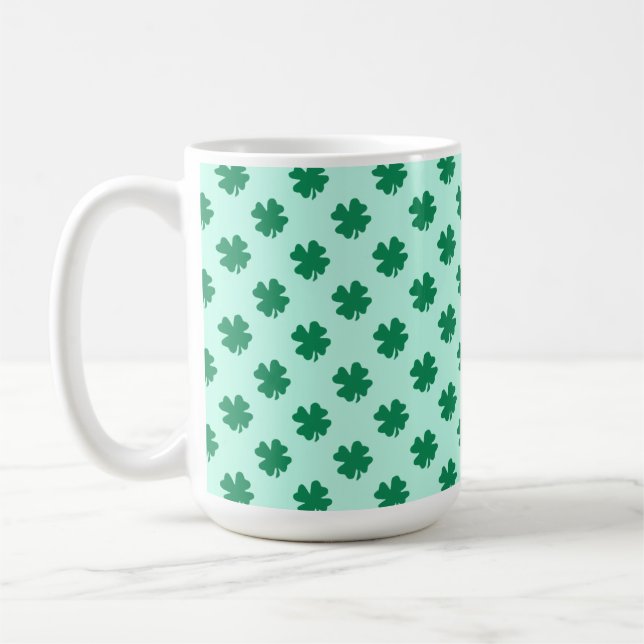 St. Patrick's Day Clover Leaf Pattern Coffee Mug (Left)