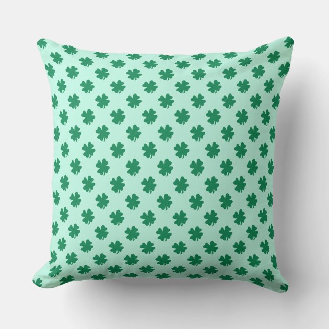 St. Patrick's Day Clover Leaf Pattern Cushion (Front)