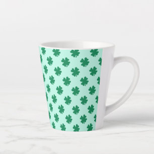 St. Patrick's Day Clover Leaf Pattern Latte Mug