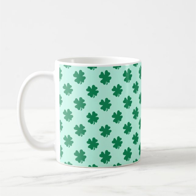 St. Patrick's Day Clover Leaves Pattern-54601 Coffee Mug (Left)