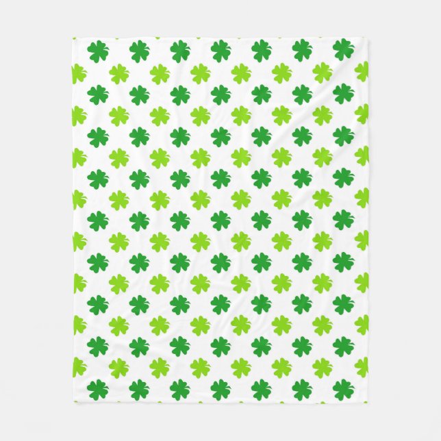 St. Patrick's Day Clover Leaves Pattern-54601 Fleece Blanket (Front)