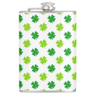 St. Patrick's Day Clover Leaves Pattern-54601 Hip Flask