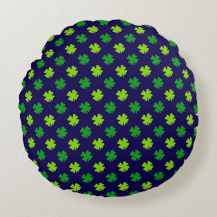 St. Patrick's Day Clover Leaves Pattern-54601 Round Cushion