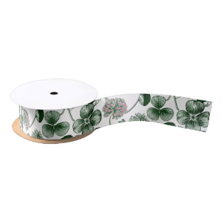 St Patricks day clover pattern Satin Ribbon