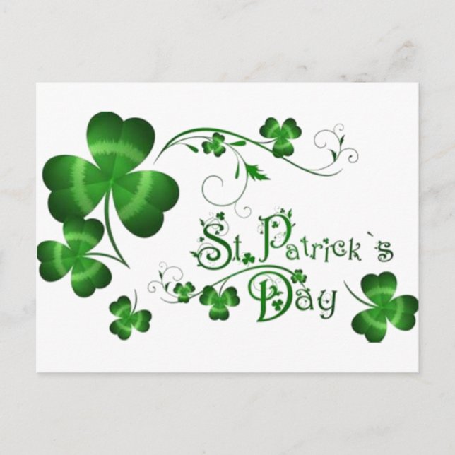 St. Patricks Day Clover Postcard (Front)