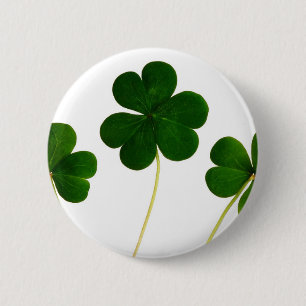 st patricks day clover shamrock 6 cm round badge