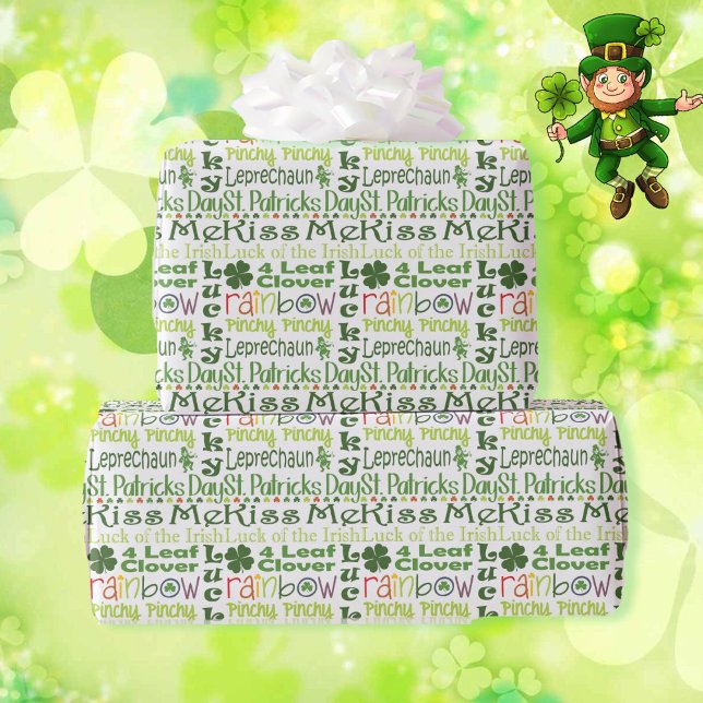 St Patrick's Day Clover Shamrock Gift Wrapping Paper (Creator Uploaded)