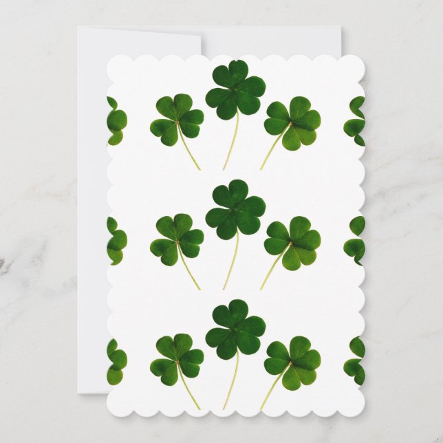 st patricks day clover shamrock wedding invitation (Front)