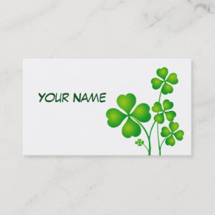 St. Patrick's Day Clover / Shamrocks + your ideas Business Card