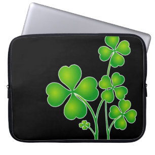 St. Patrick's Day Clover / Shamrocks + your ideas Laptop Sleeve