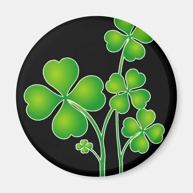 St. Patrick's Day Clover / Shamrocks + your ideas Magnet (Front)