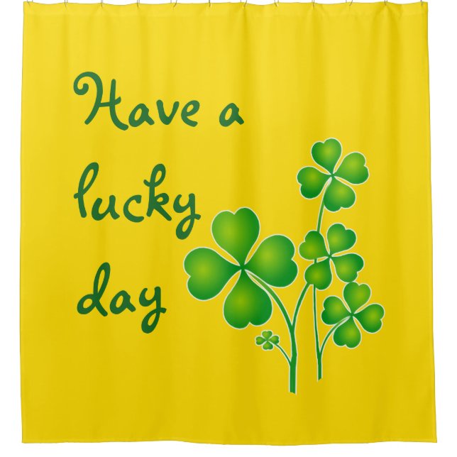 St. Patrick's Day Clover / Shamrocks + your ideas Shower Curtain (Front)