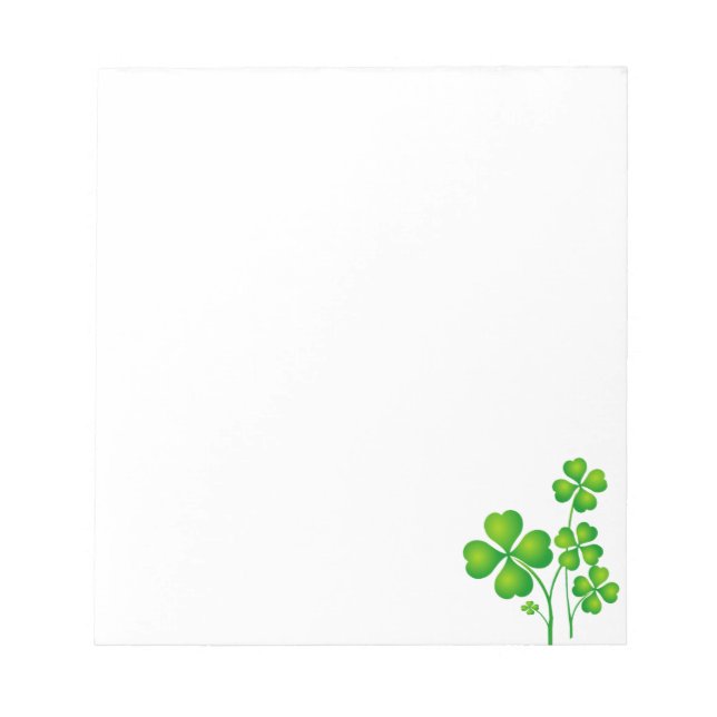 St. Patrick's Day Clover + your ideas Notepad (Front)