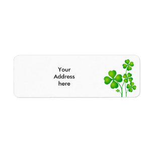 St. Patrick's Day Clover + your ideas Return Address Label