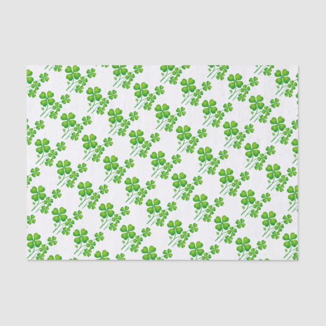 St. Patrick's Day Clover + your ideas Tissue Paper (Front)