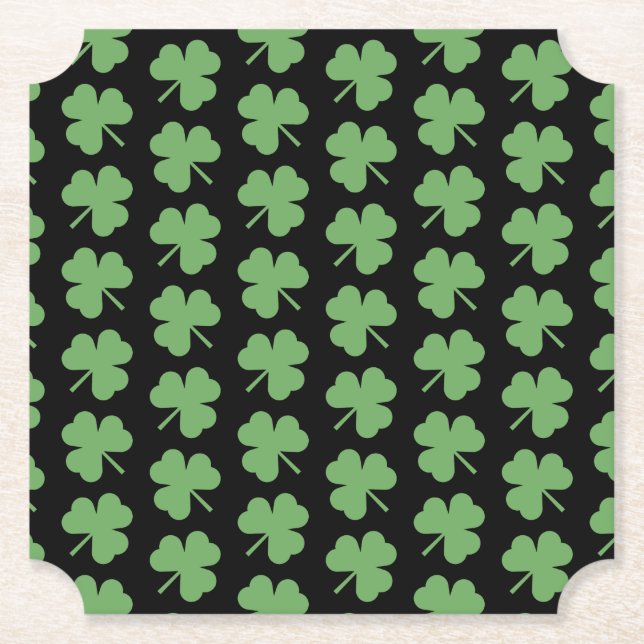St. Patrick's Day Clovers Paper Coasters (Front)