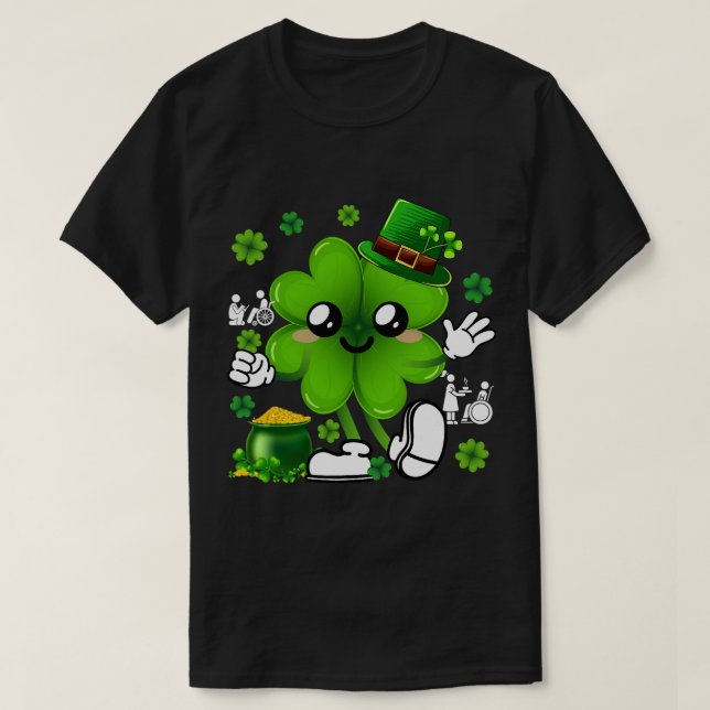 St. Patricks Day Clovers Social Worker Shamrocks F T-Shirt (Design Front)