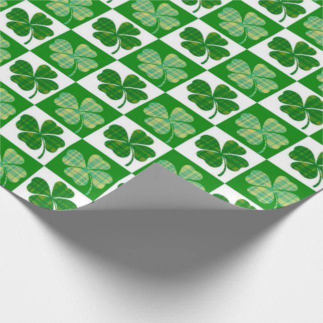 St Patrick's Day Clovers Wrapping Paper (Corner)