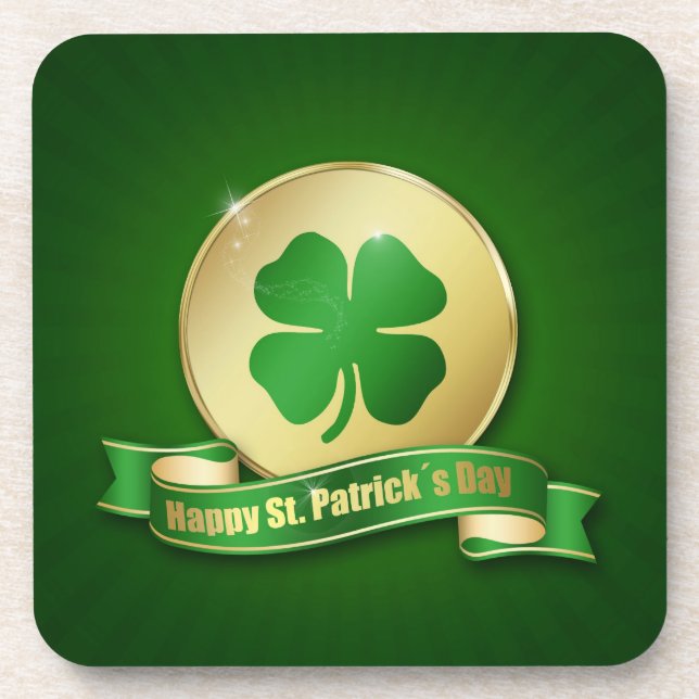 St. Patrick's Day Coin Shamrock Coaster (Front)